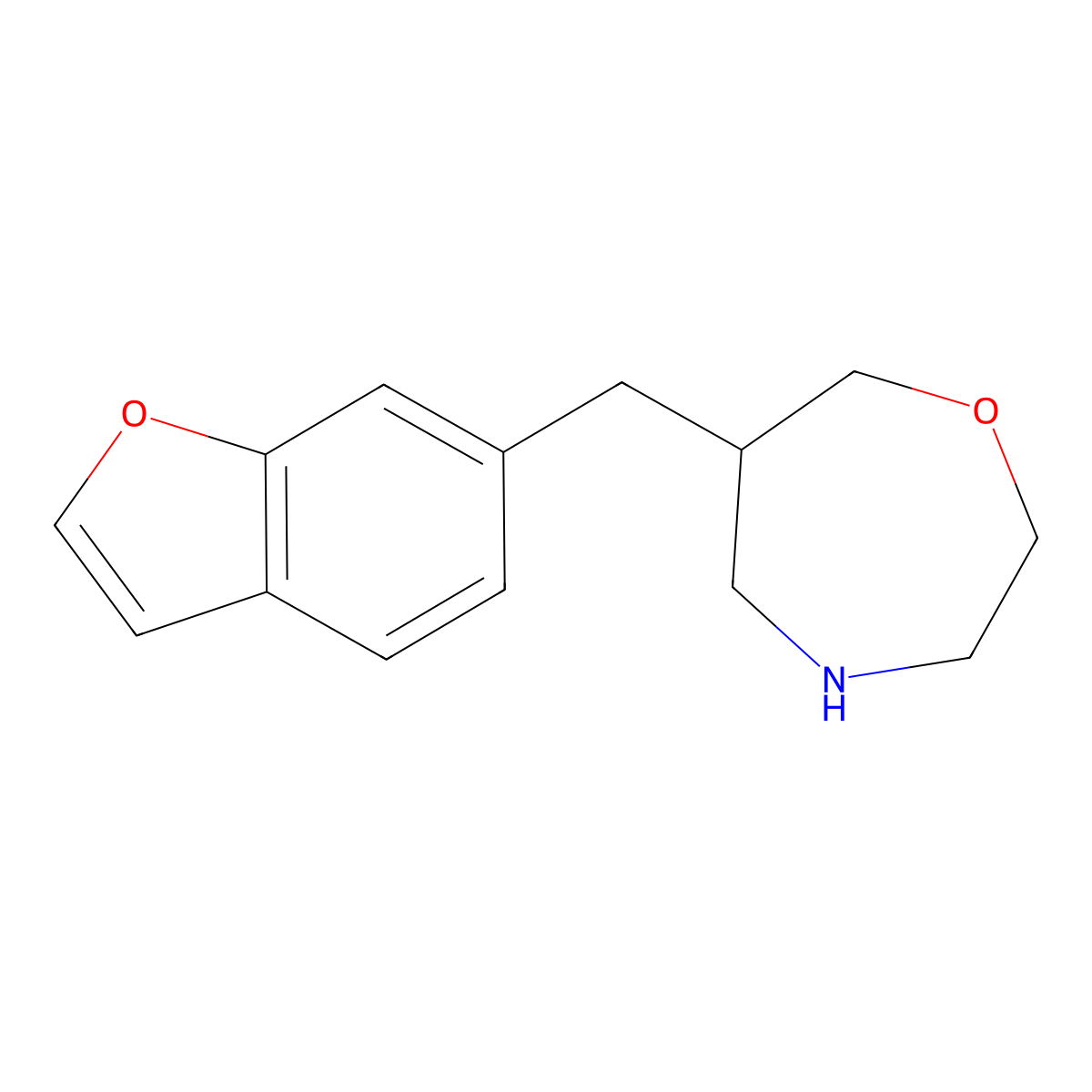 6-(Benzofuran-6-ylmethyl)-1,4-oxazepane molecular structure, CAS 2801040-04-8
