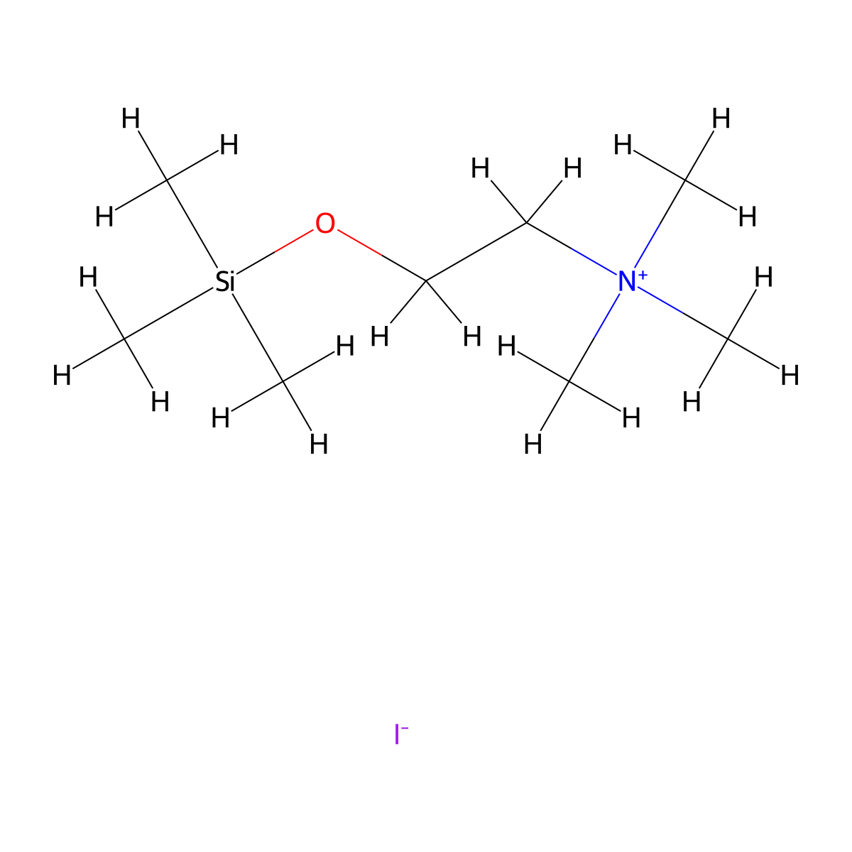 Ammonium, trimethyl(2-(trimethylsilyloxy)ethyl)-, iodide molecular structure, CAS 28011-63-4