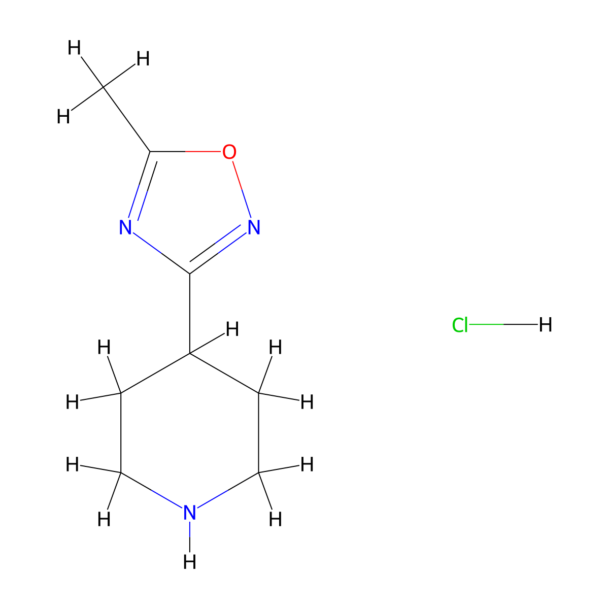 4-(5-Methyl-1,2,4-oxadiazol-3-yl)piperidine hydrochloride molecular structure, CAS 280110-73-8