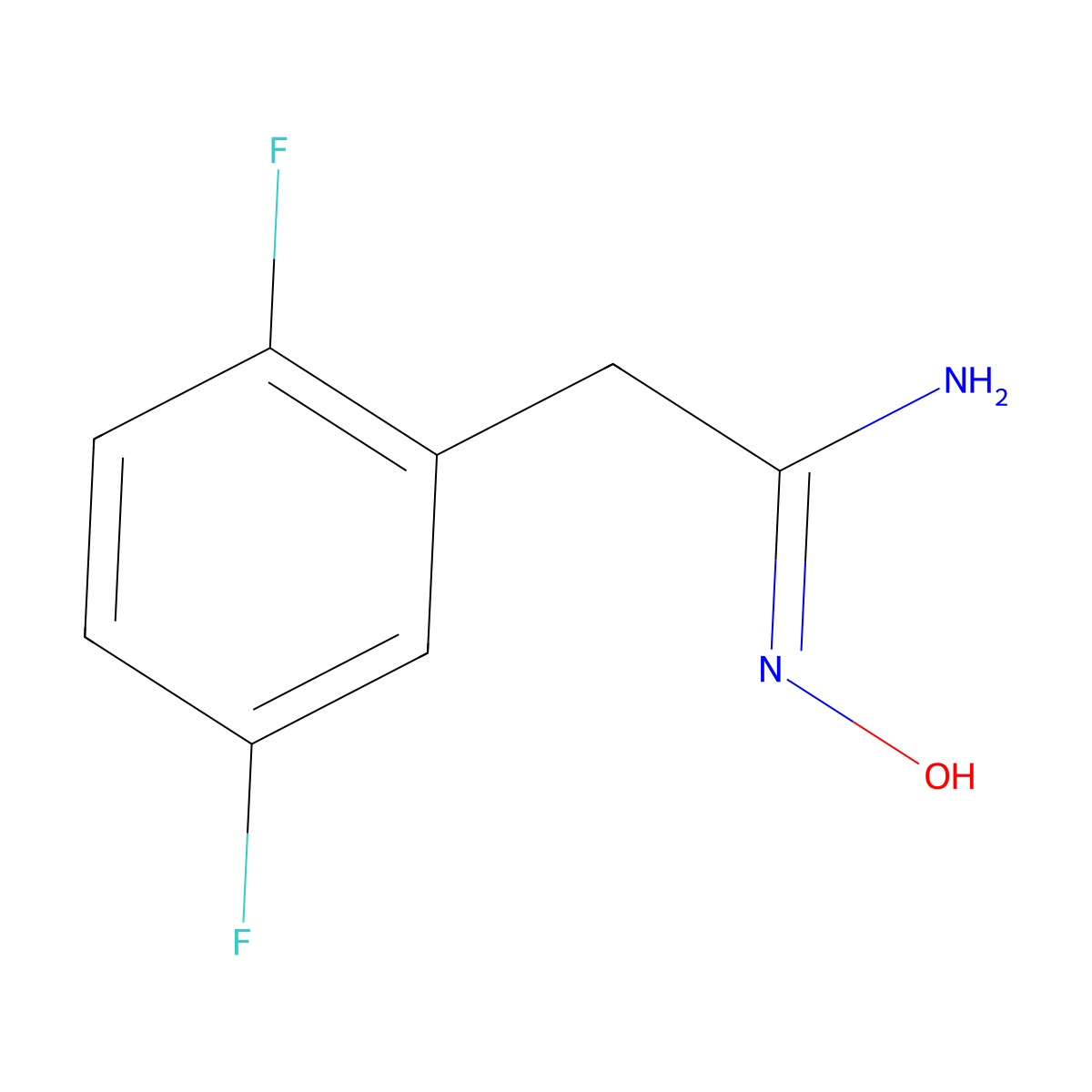 2-(2,5-Difluorophenyl)-N-hydroxyacetimidamide molecular structure, CAS 280110-79-4