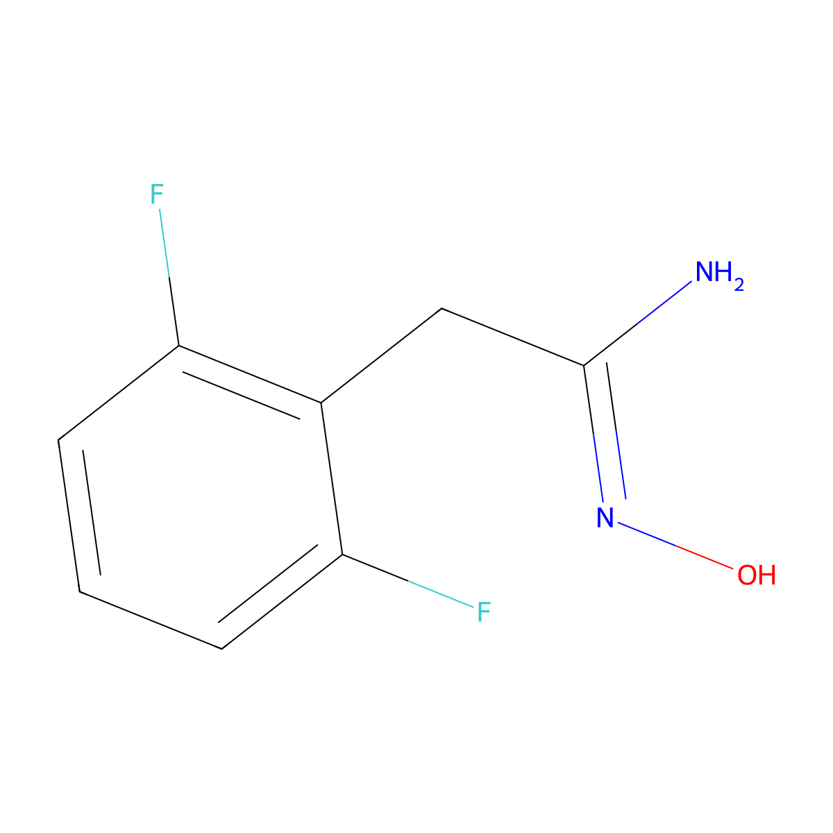 2-(2,6-Difluorophenyl)-N-hydroxyacetimidamide molecular structure, CAS 280110-81-8