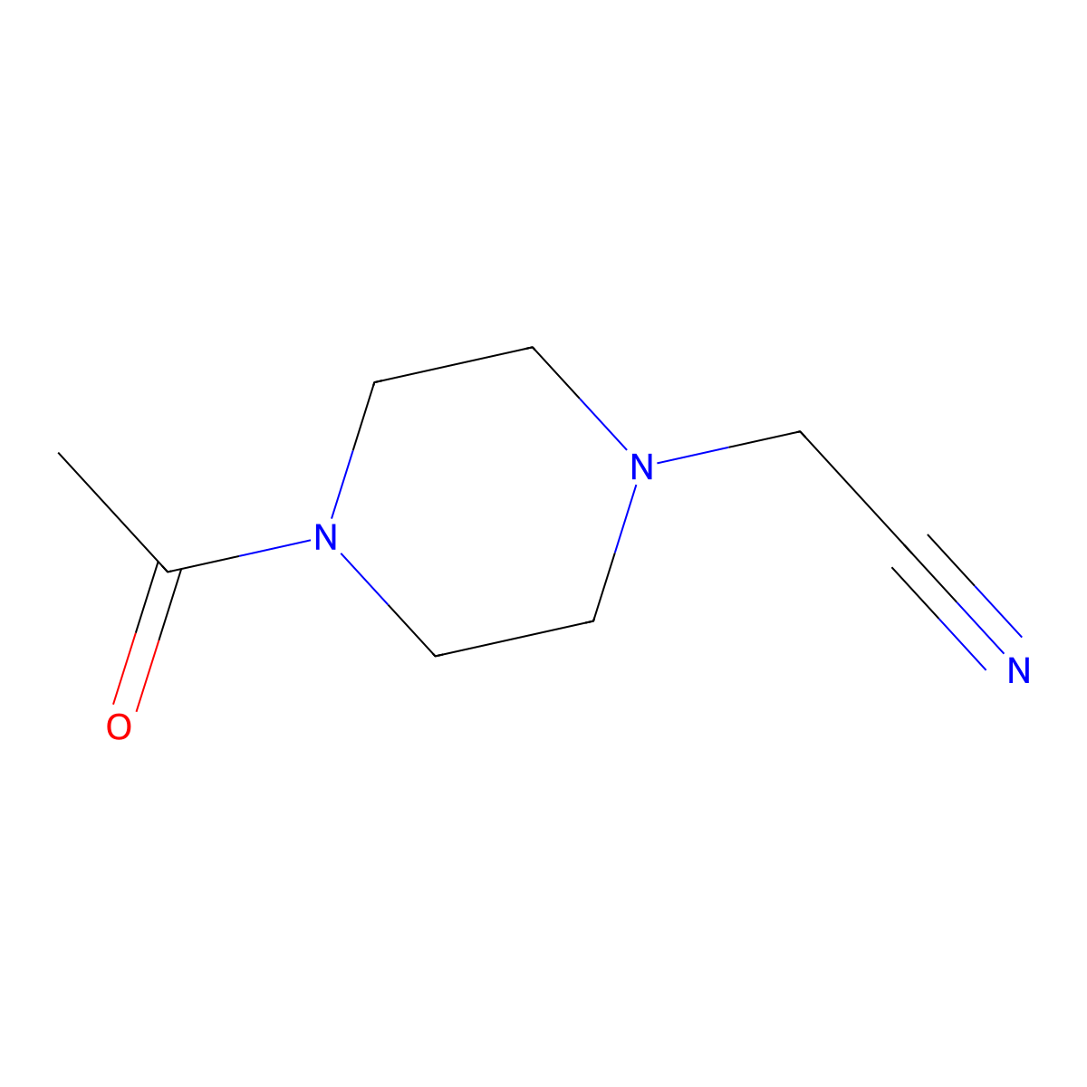 2-(4-Acetylpiperazin-1-yl)acetonitrile molecular structure, CAS 280110-88-5