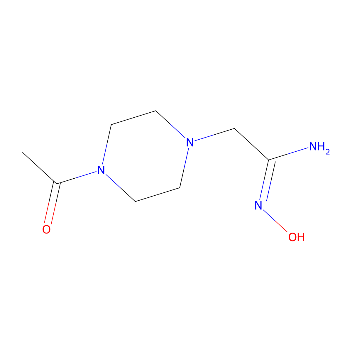 2-(4-acetylpiperazin-1-yl)-N'-hydroxyethanimidamide molecular structure, CAS 280110-89-6