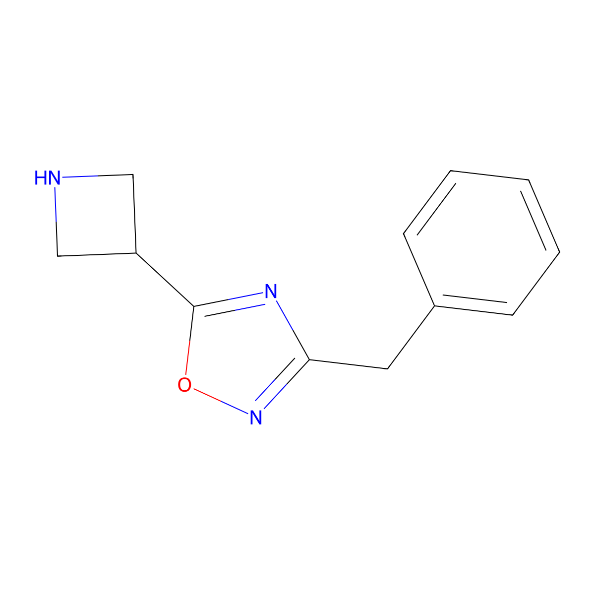 5-(Azetidin-3-yl)-3-benzyl-1,2,4-oxadiazole molecular structure, CAS 280111-07-1