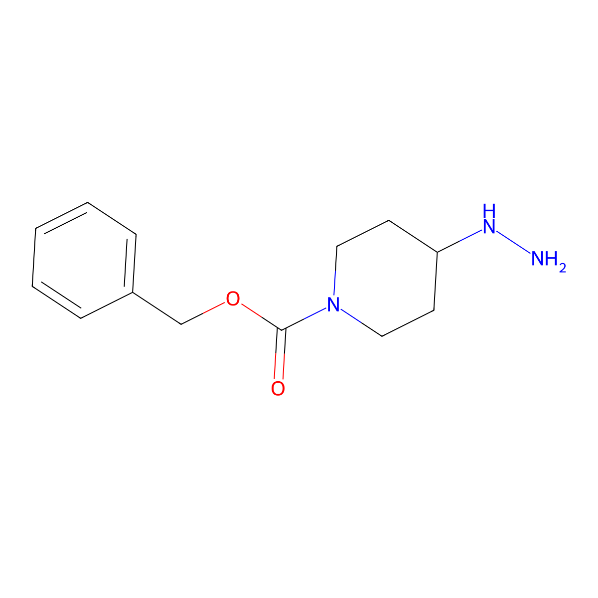 Benzyl 4-hydrazinylpiperidine-1-carboxylate molecular structure, CAS 280111-51-5