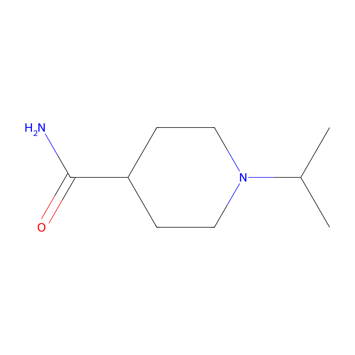 1-Isopropylpiperidine-4-carboxamide molecular structure, CAS 280115-83-5