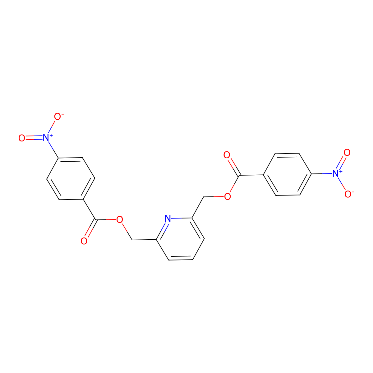 Pyridine-2,6-diylbis(methylene) bis(4-nitrobenzoate) molecular structure, CAS 280116-54-3