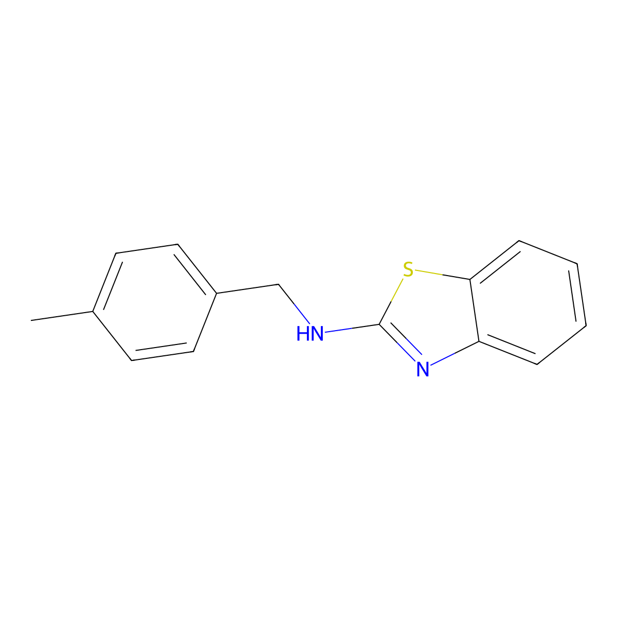 N-(4-methylbenzyl)-1,3-benzothiazol-2-amine molecular structure, CAS 280117-07-9