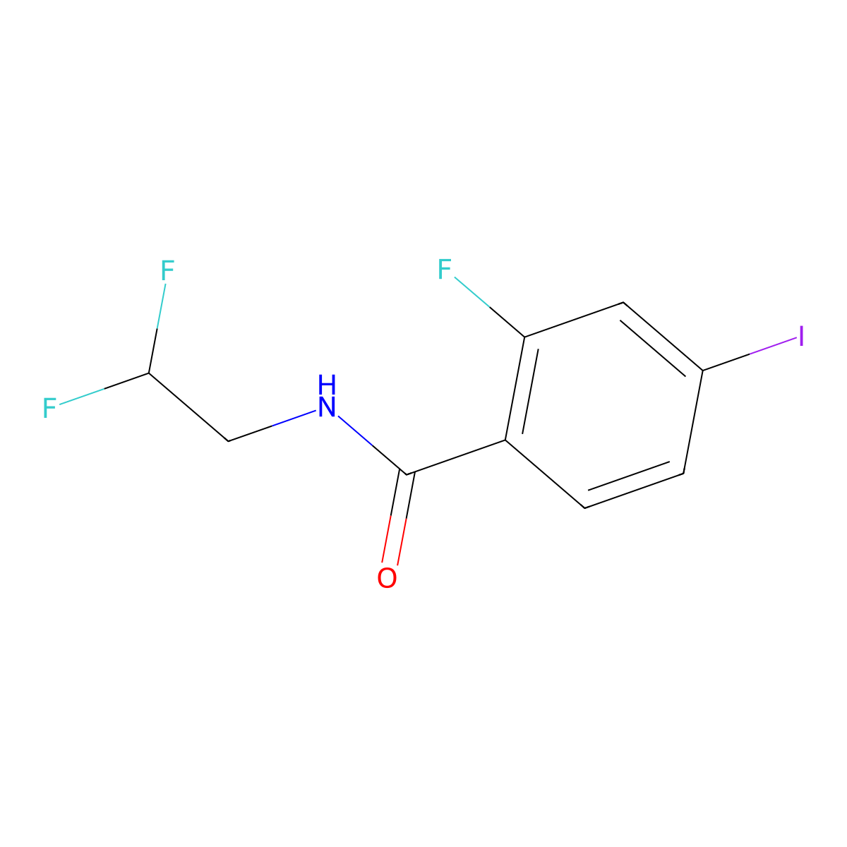 N-(2,2-difluoroethyl)-2-fluoro-4-iodobenzamide molecular structure, CAS 2801181-74-6