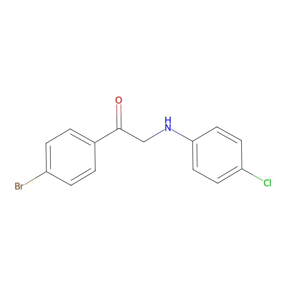 1-(4-Bromophenyl)-2-[(4-chlorophenyl)amino]ethanone molecular structure, CAS 28012-58-0