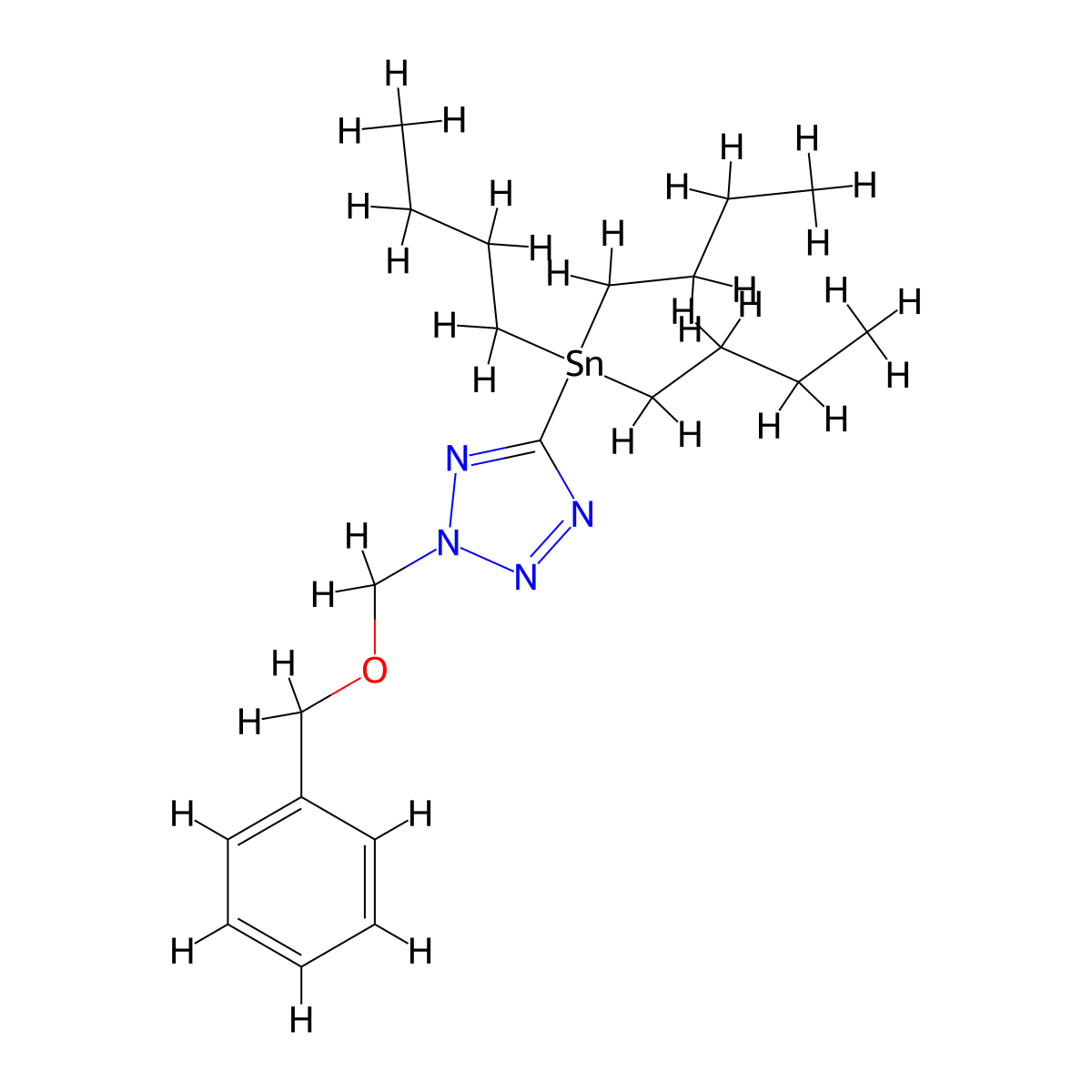 2-((Phenylmethoxy)methyl)-5-(tributylstannyl)-2H-tetrazole molecular structure, CAS 280121-60-0