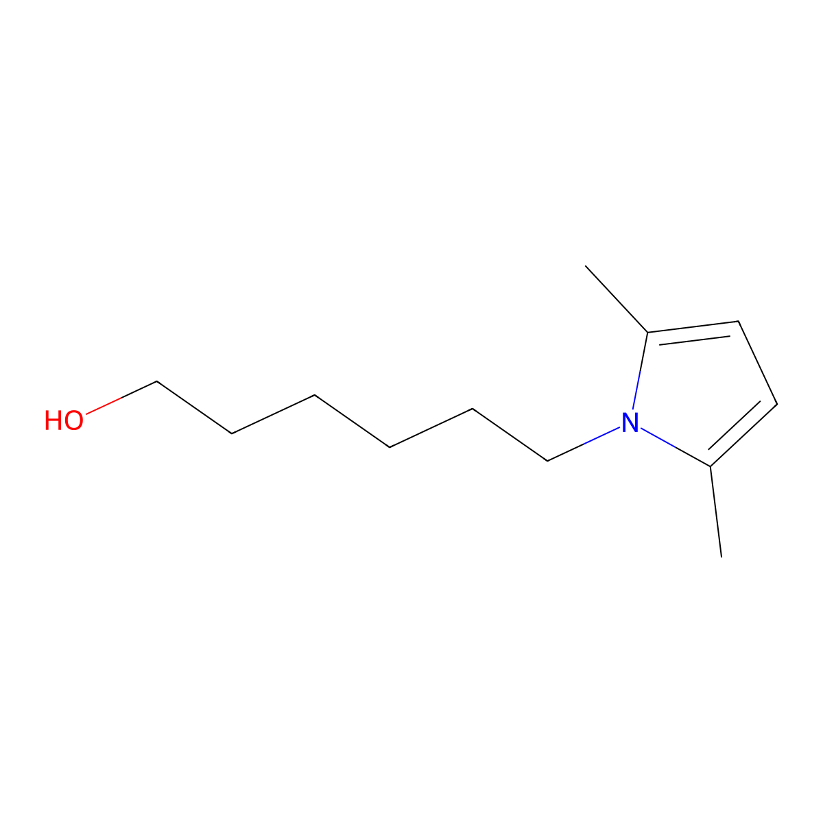 6-(2,5-dimethyl-1H-pyrrol-1-yl)hexan-1-ol molecular structure, CAS 280133-18-8