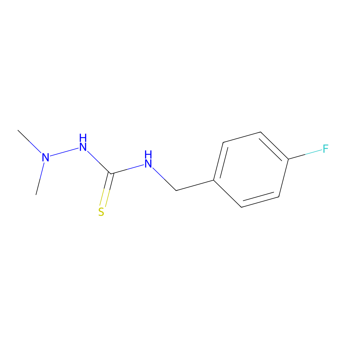 1-(Dimethylamino)-3-[(4-fluorophenyl)methyl]thiourea molecular structure, CAS 280133-31-5