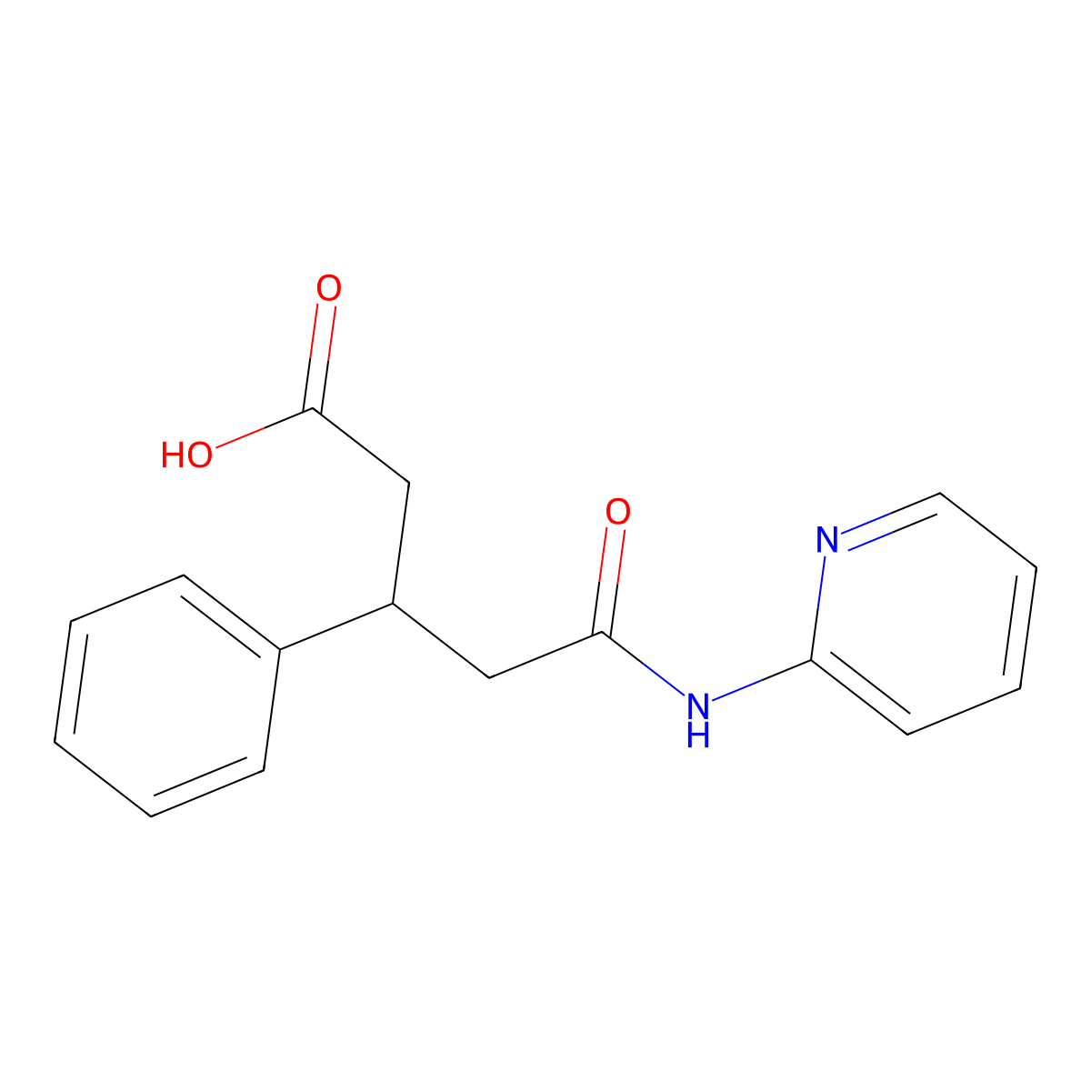 5-Oxo-3-phenyl-5-(pyridin-2-ylamino)pentanoic acid molecular structure, CAS 280133-38-2
