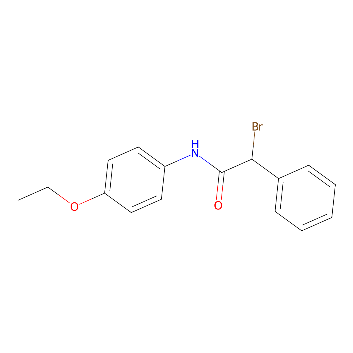 2-bromo-N-(4-ethoxyphenyl)-2-phenylacetamide molecular structure, CAS 280140-47-8