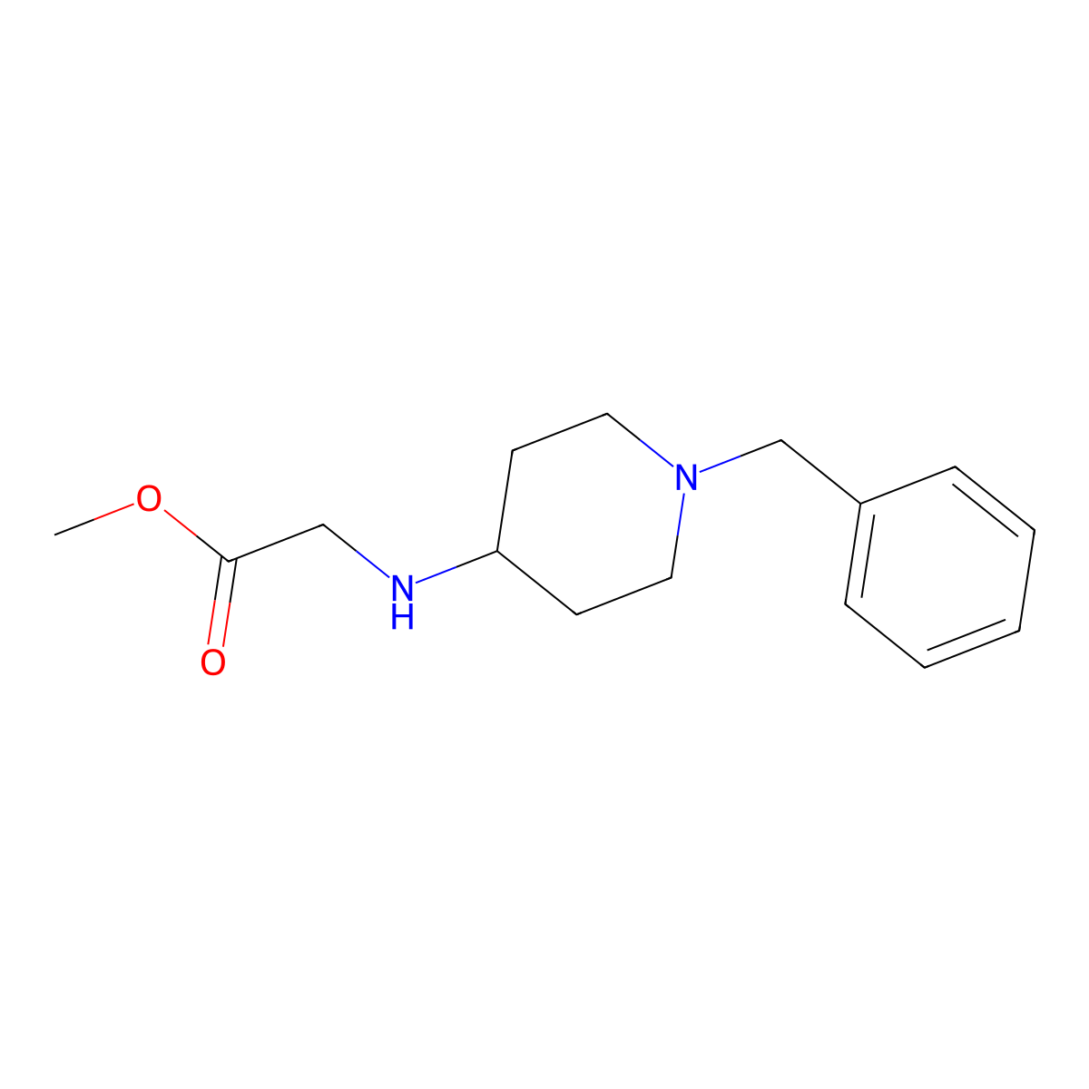 Methyl 2-((1-benzylpiperidin-4-yl)amino)acetate molecular structure, CAS 280141-50-6