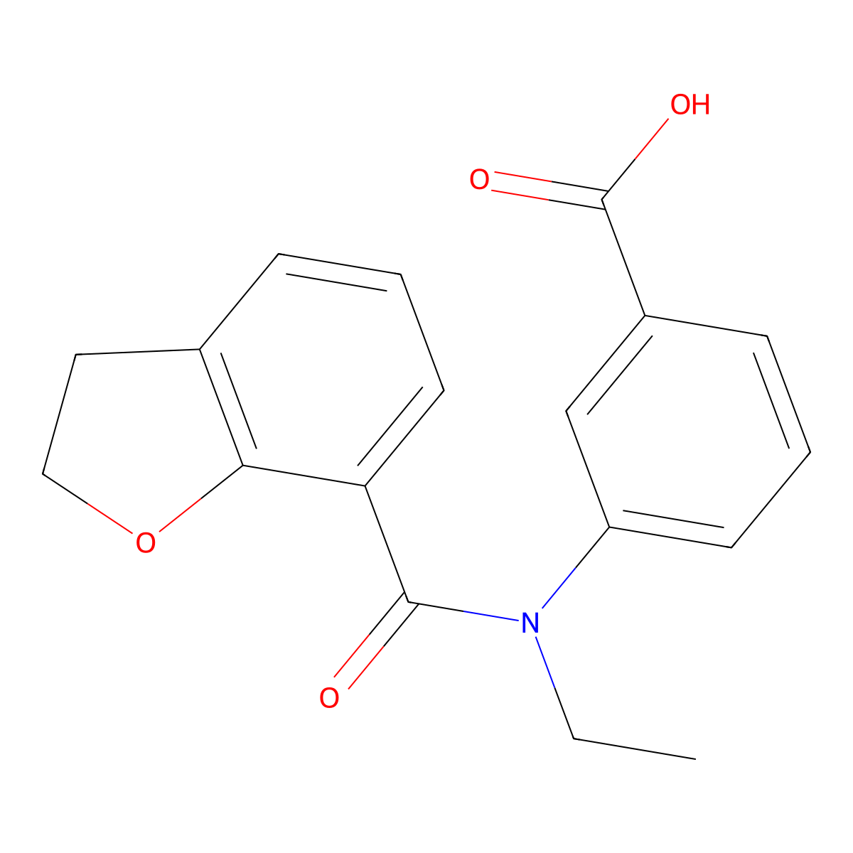 3-(N-ethyl2,3-dihydro-1-benzofuran-7-amido)benzoic acid molecular structure, CAS 2801475-36-3