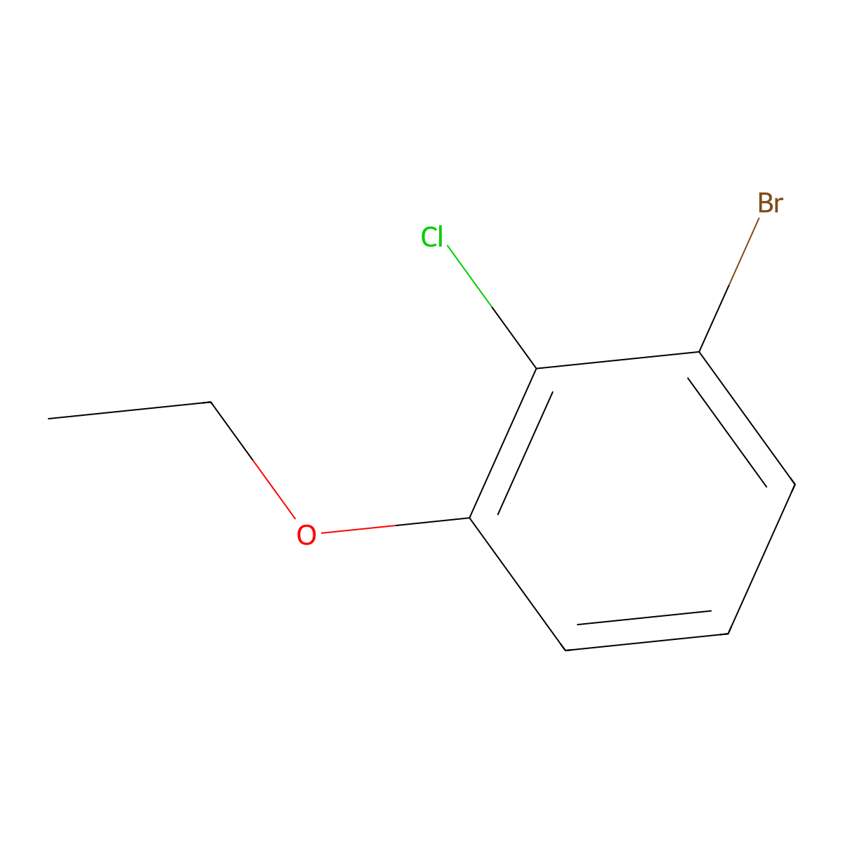 1-Bromo-2-chloro-3-ethoxybenzene molecular structure, CAS 2801487-37-4
