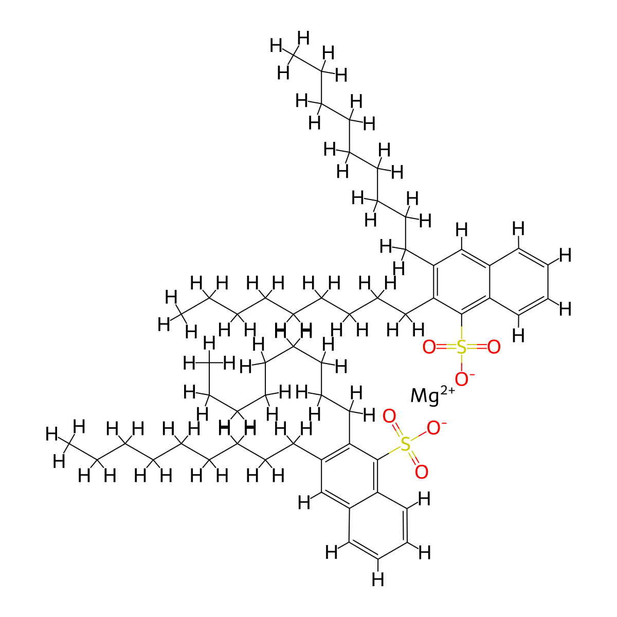 Naphthalenesulfonic acid, dinonyl-, magnesium salt (2:1) molecular structure, CAS 28015-99-8