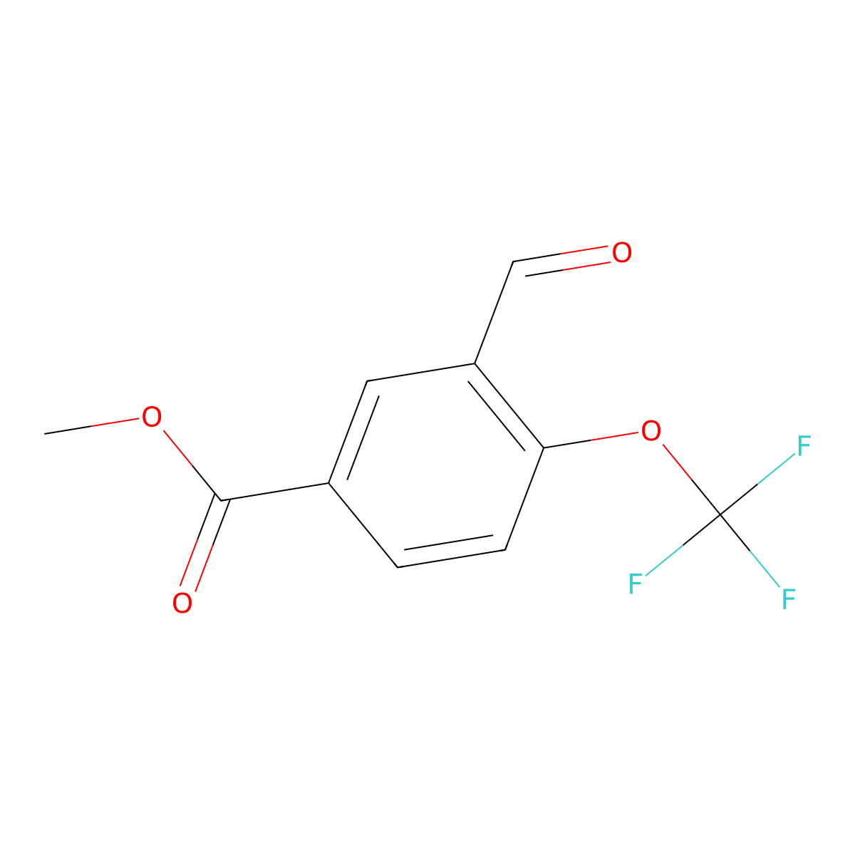 Methyl 3-formyl-4-(trifluoromethoxy)benzoate molecular structure, CAS 2801546-40-5