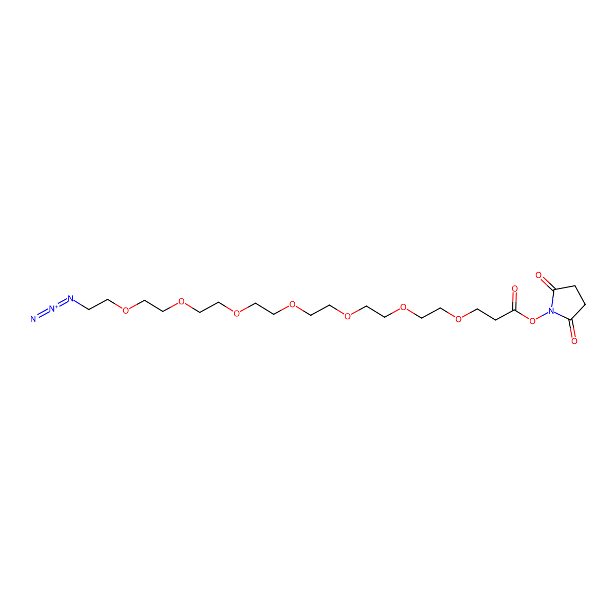 Azido-PEG7-NHS ester molecular structure, CAS 2801772-85-8