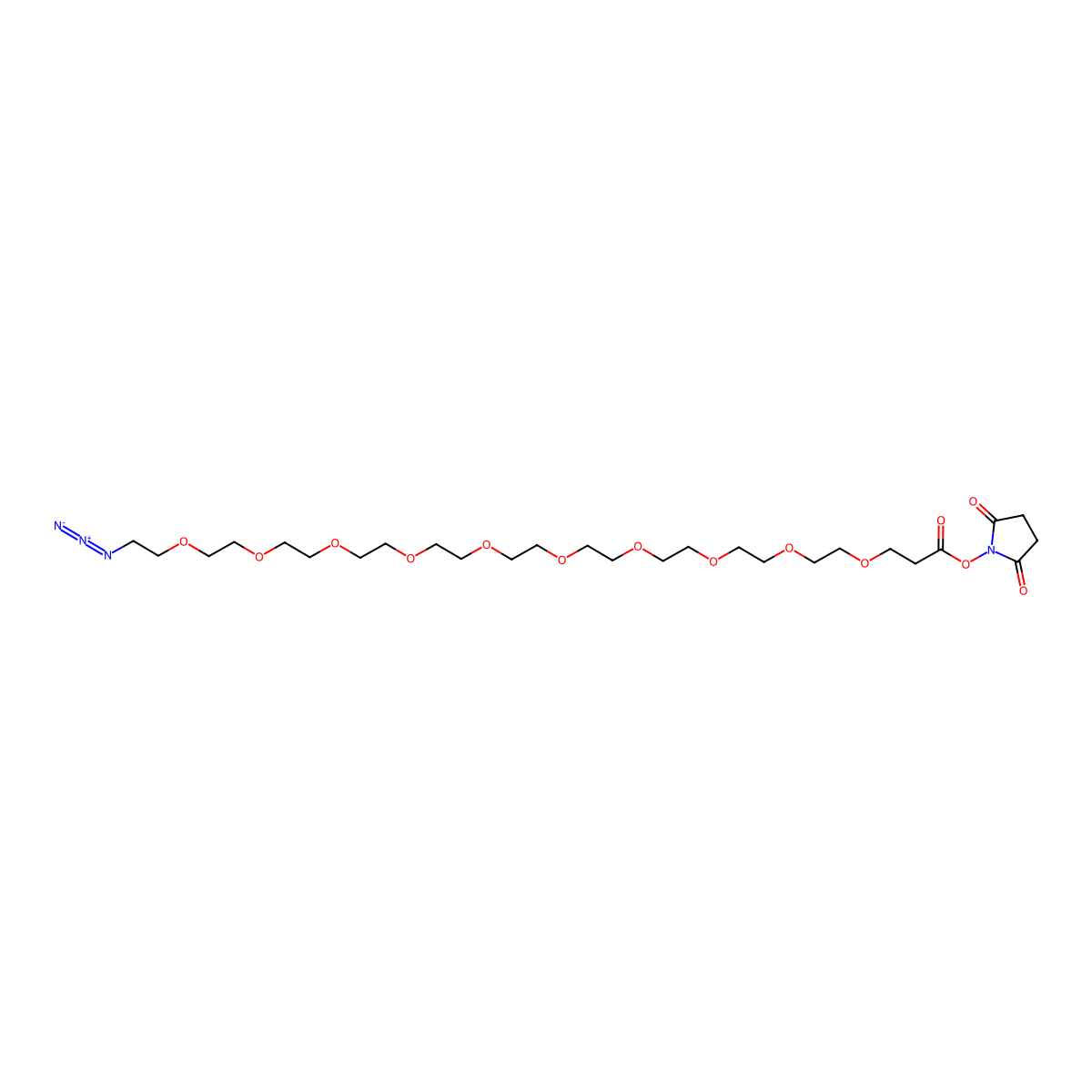 Azido-PEG10-NHS ester molecular structure, CAS 2801772-86-9