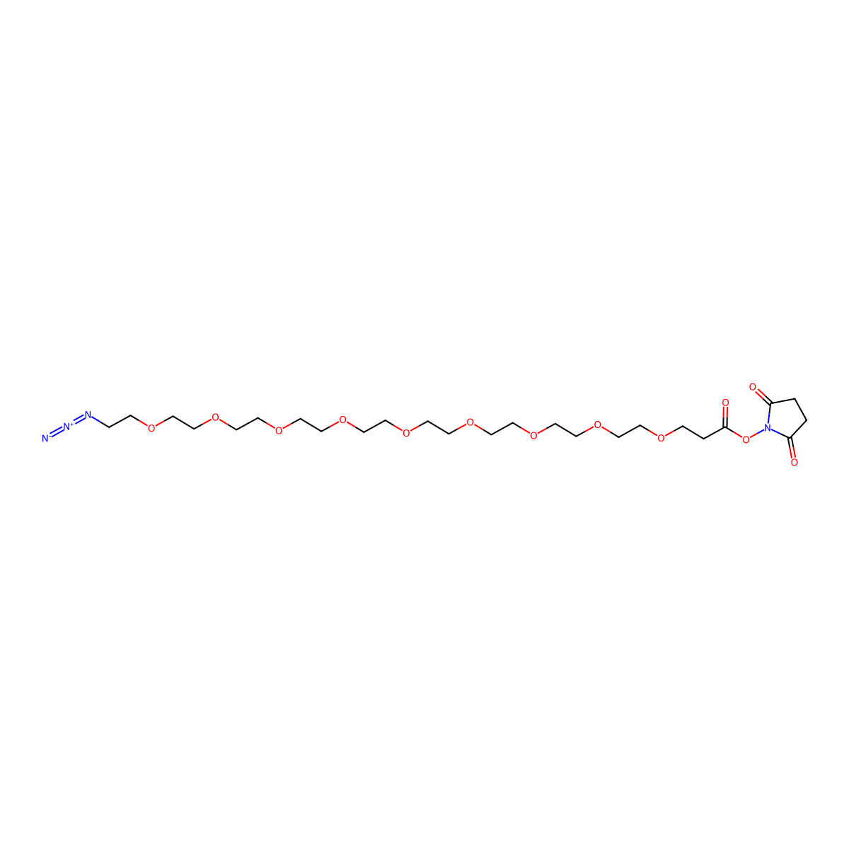 Azido-PEG9-NHS ester molecular structure, CAS 2801772-87-0