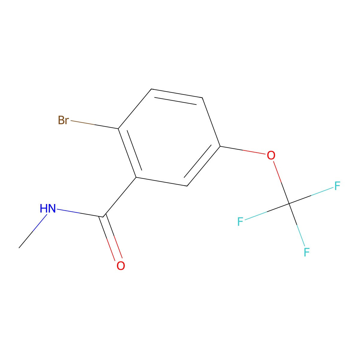 2-Bromo-N-methyl-5-(trifluoromethoxy)benzamide molecular structure, CAS 2801799-84-6