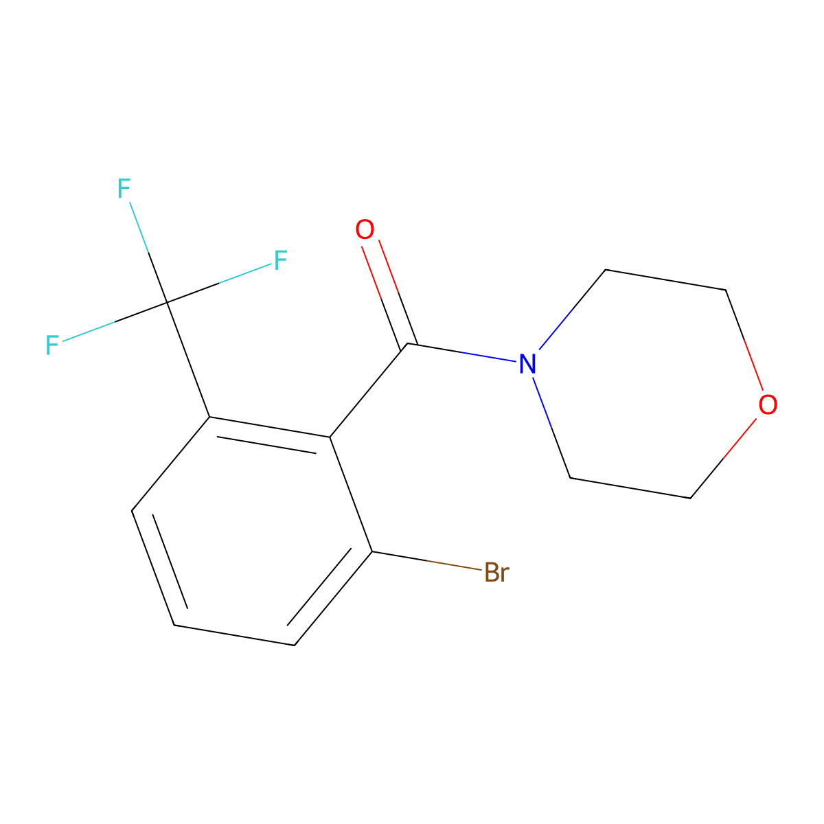 (2-Bromo-6-(trifluoromethyl)phenyl)(morpholino)methanone molecular structure, CAS 2801955-29-1