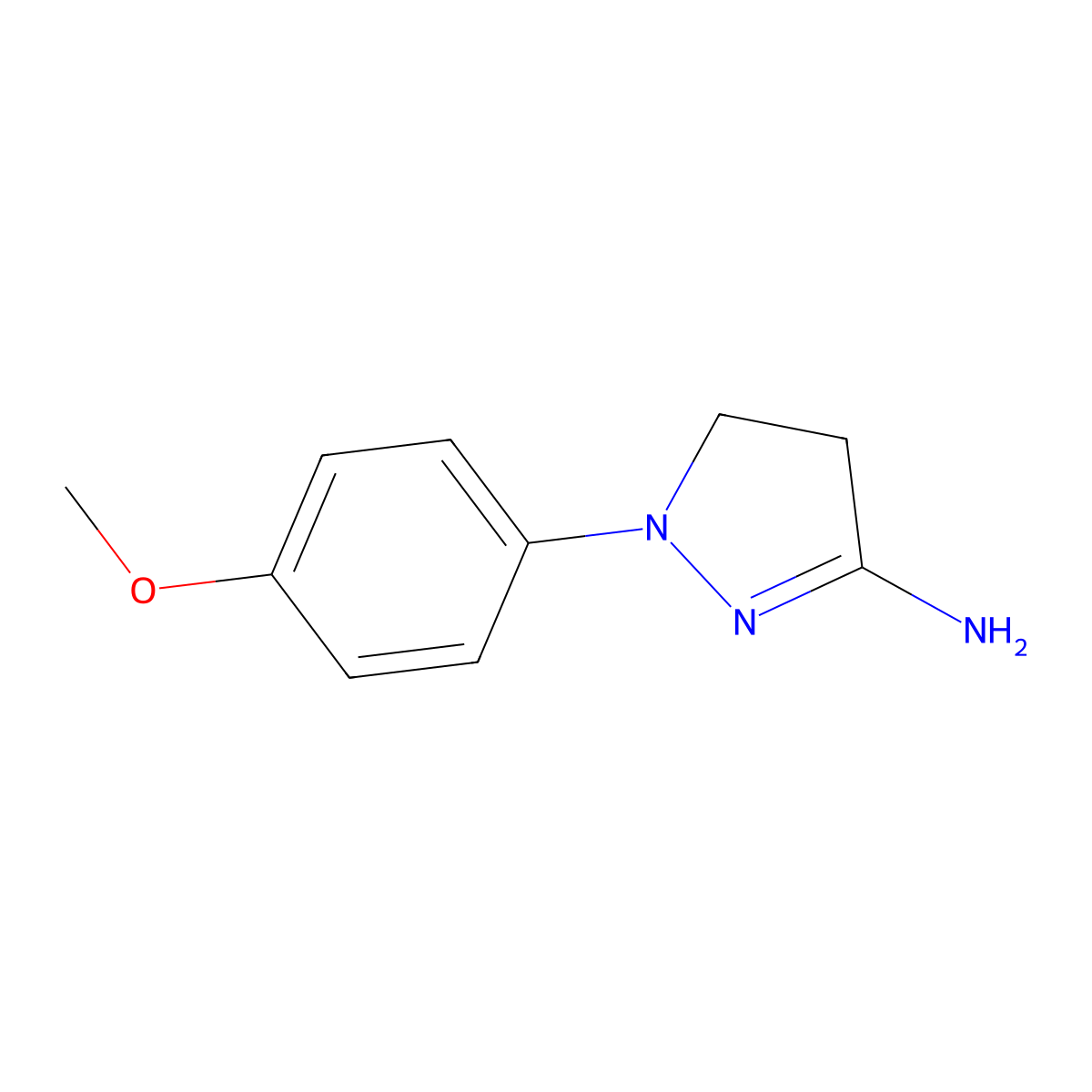 1-(4-methoxyphenyl)-4,5-dihydro-1H-pyrazol-3-amine molecular structure, CAS 28020-48-6