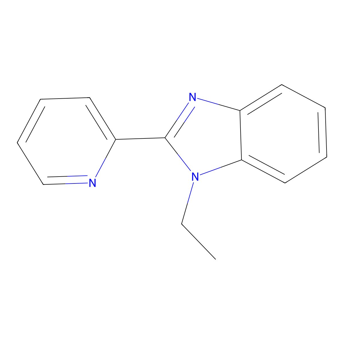 1-Ethyl-2-(pyridin-2-yl)-1H-benzimidazole molecular structure, CAS 28020-72-6