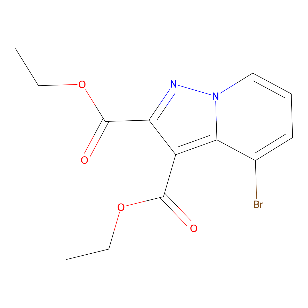Diethyl 4-bromopyrazolo[1,5-a]pyridine-2,3-dicarboxylate molecular structure, CAS 2802152-00-5