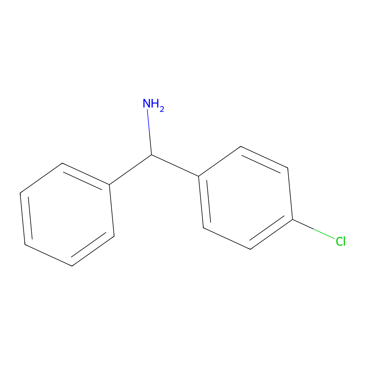 (4-Chlorophenyl)(phenyl)methanamine molecular structure, CAS 28022-43-7