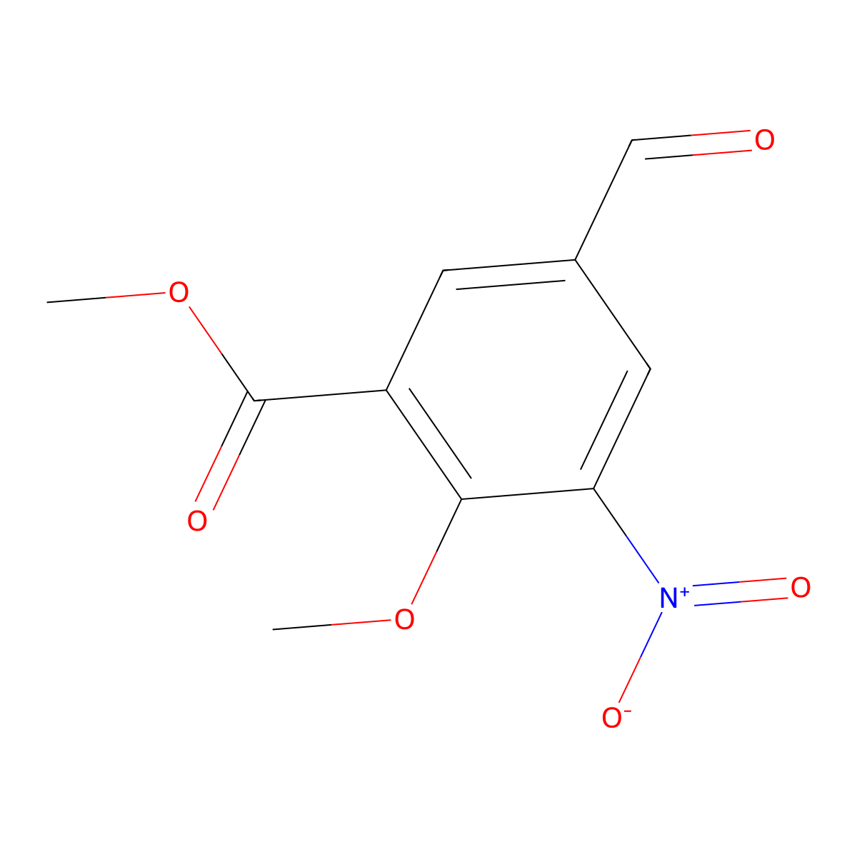 Methyl 5-formyl-2-methoxy-3-nitrobenzoate molecular structure, CAS 2802206-24-0