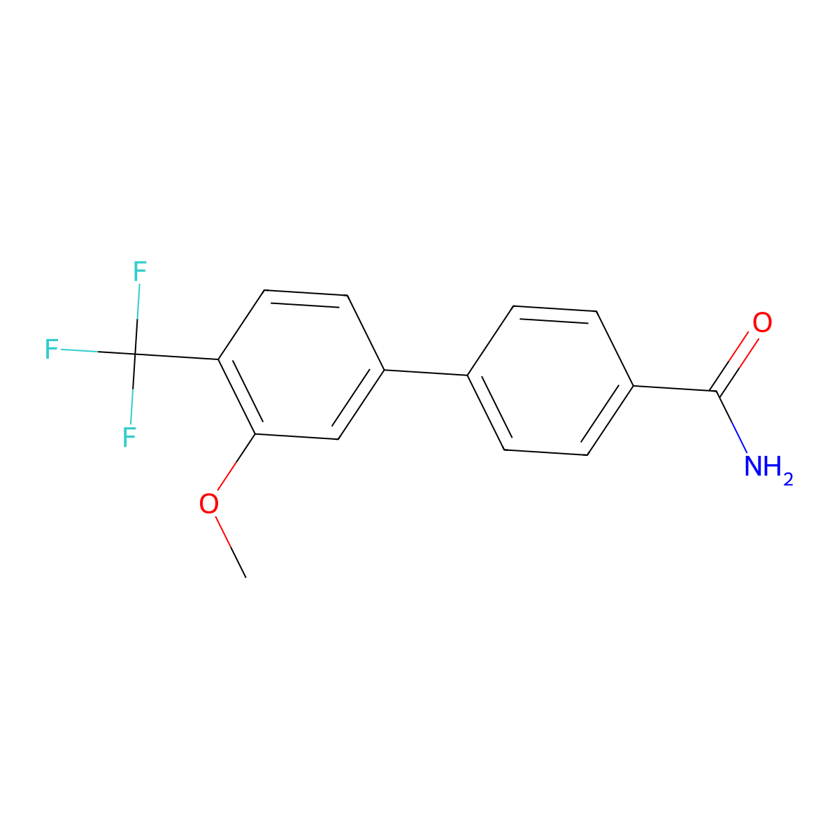3'-Methoxy-4'-(trifluoromethyl)[1,1'-biphenyl]-4-carboxamide molecular structure, CAS 2802380-79-4