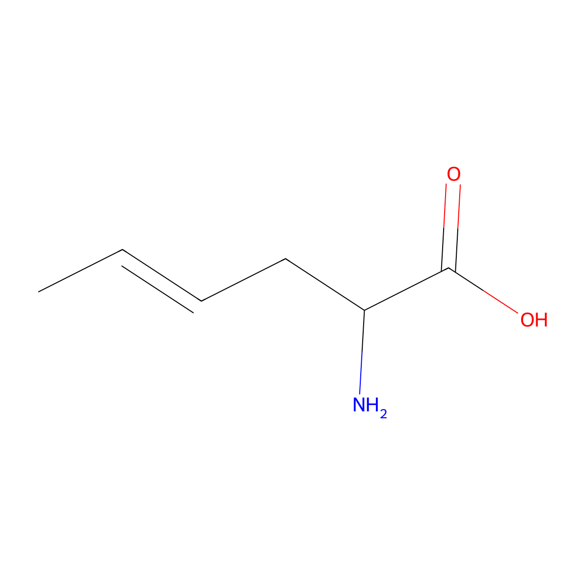 2-Amino-4-hexenoic acid molecular structure, CAS 28024-56-8