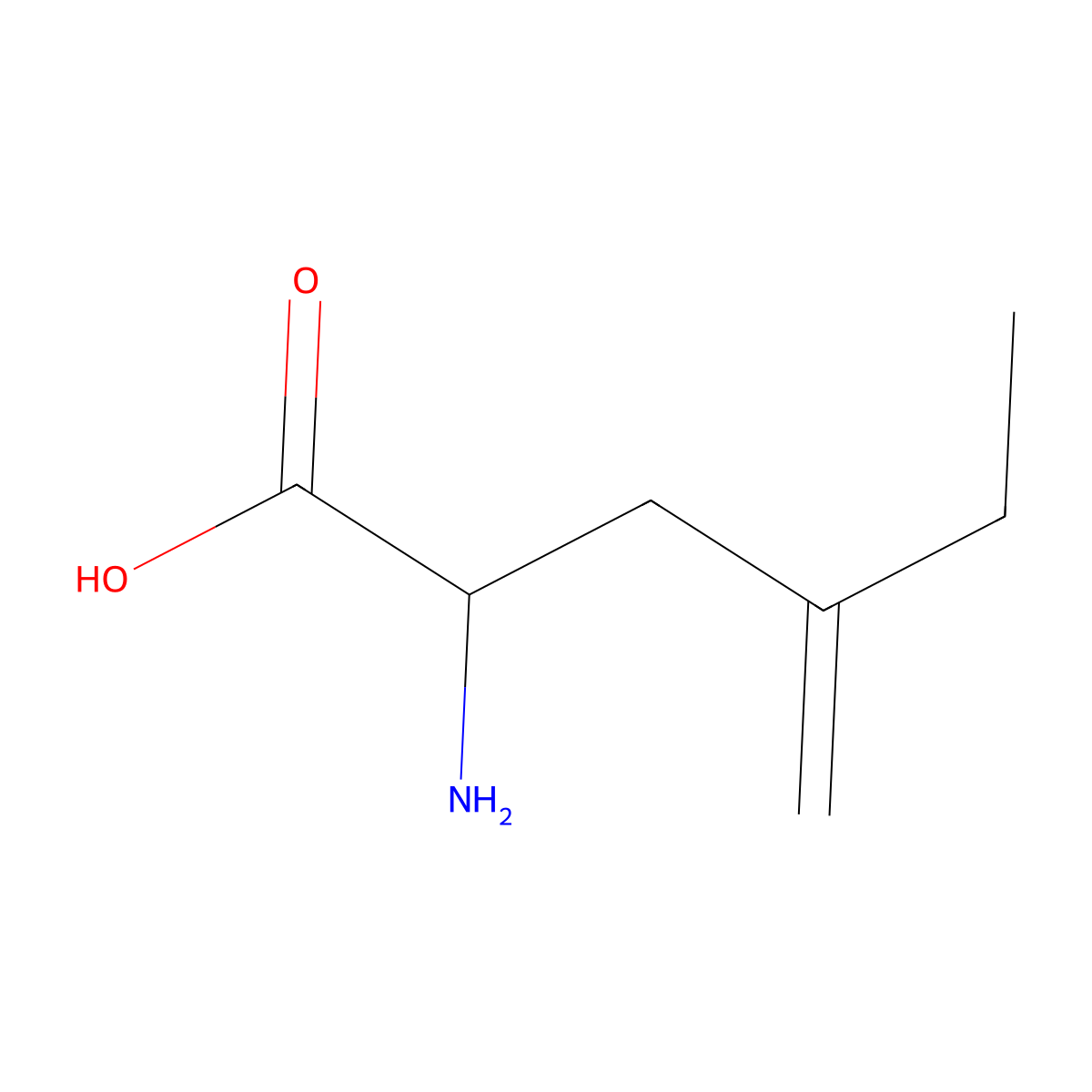 2-Amino-4-methylidenehexanoic acid molecular structure, CAS 28024-57-9