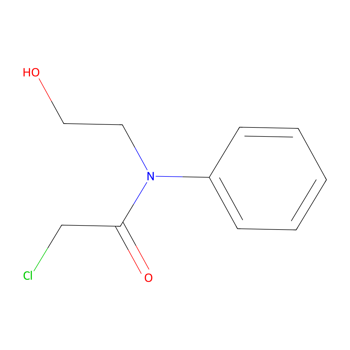 2-chloro-N-(2-hydroxyethyl)-N-phenylacetamide molecular structure, CAS 28025-61-8