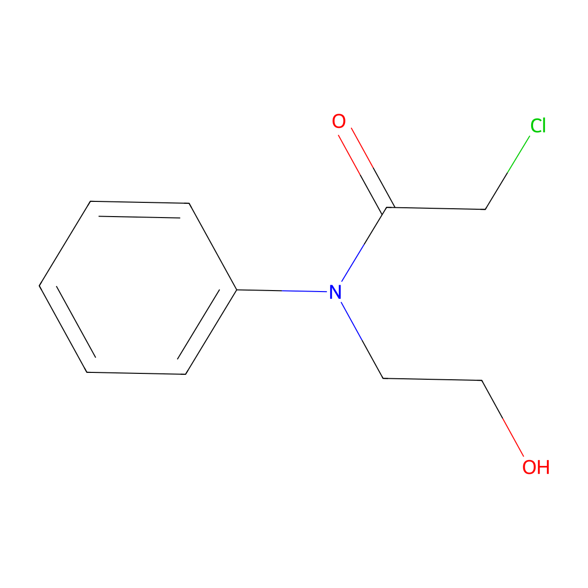 2-chloro-N-(2-hydroxyethyl)-N-phenylacetamide molecular structure, CAS 28025-61-8