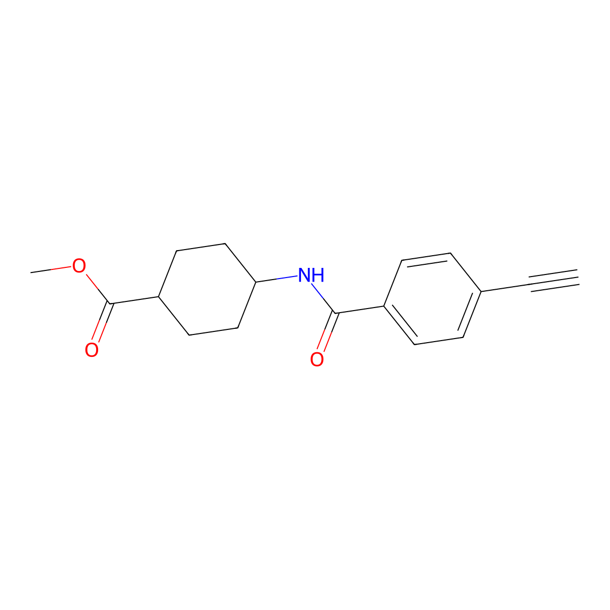 (1r,4r)-Methyl 4-(4-ethynylbenzamido)cyclohexanecarboxylate molecular structure, CAS 2802574-64-5
