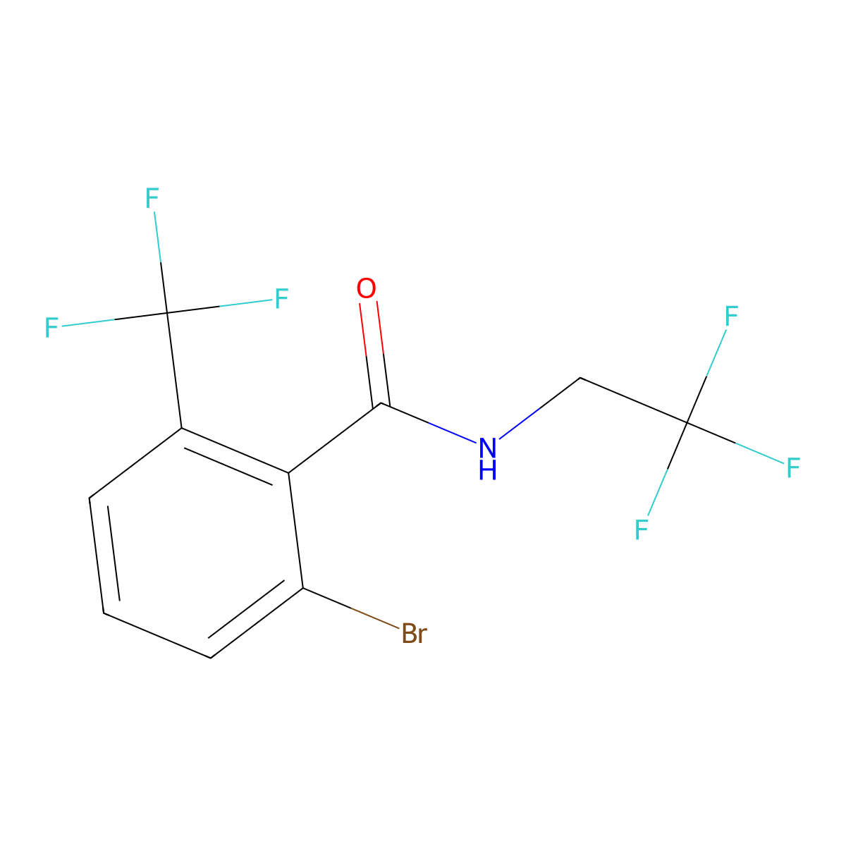 2-Bromo-N-(2,2,2-trifluoroethyl)-6-(trifluoromethyl)benzamide molecular structure, CAS 2802575-67-1