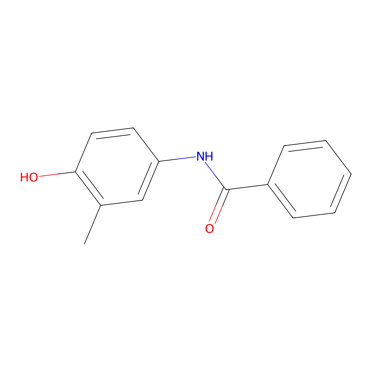 N-(4-hydroxy-3-methylphenyl)benzamide molecular structure, CAS 28026-70-2