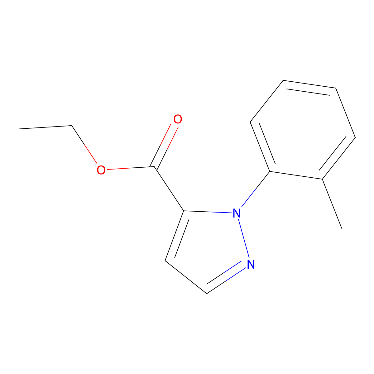 Ethyl 1-(o-tolyl)-1H-pyrazole-5-carboxylate molecular structure, CAS 2802676-13-5