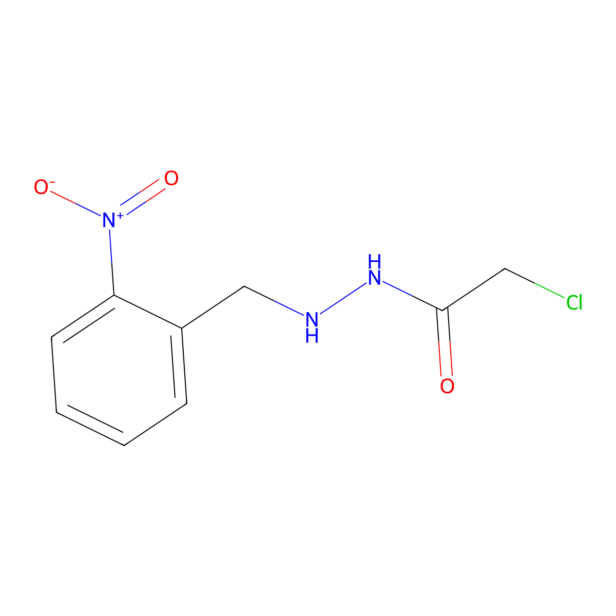 2-chloro-N'-(2-nitrobenzyl)acetohydrazide molecular structure, CAS 2802681-85-0