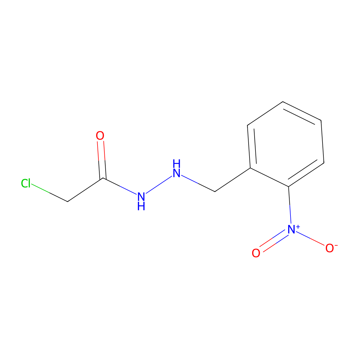 2-chloro-N'-(2-nitrobenzyl)acetohydrazide molecular structure, CAS 2802681-85-0