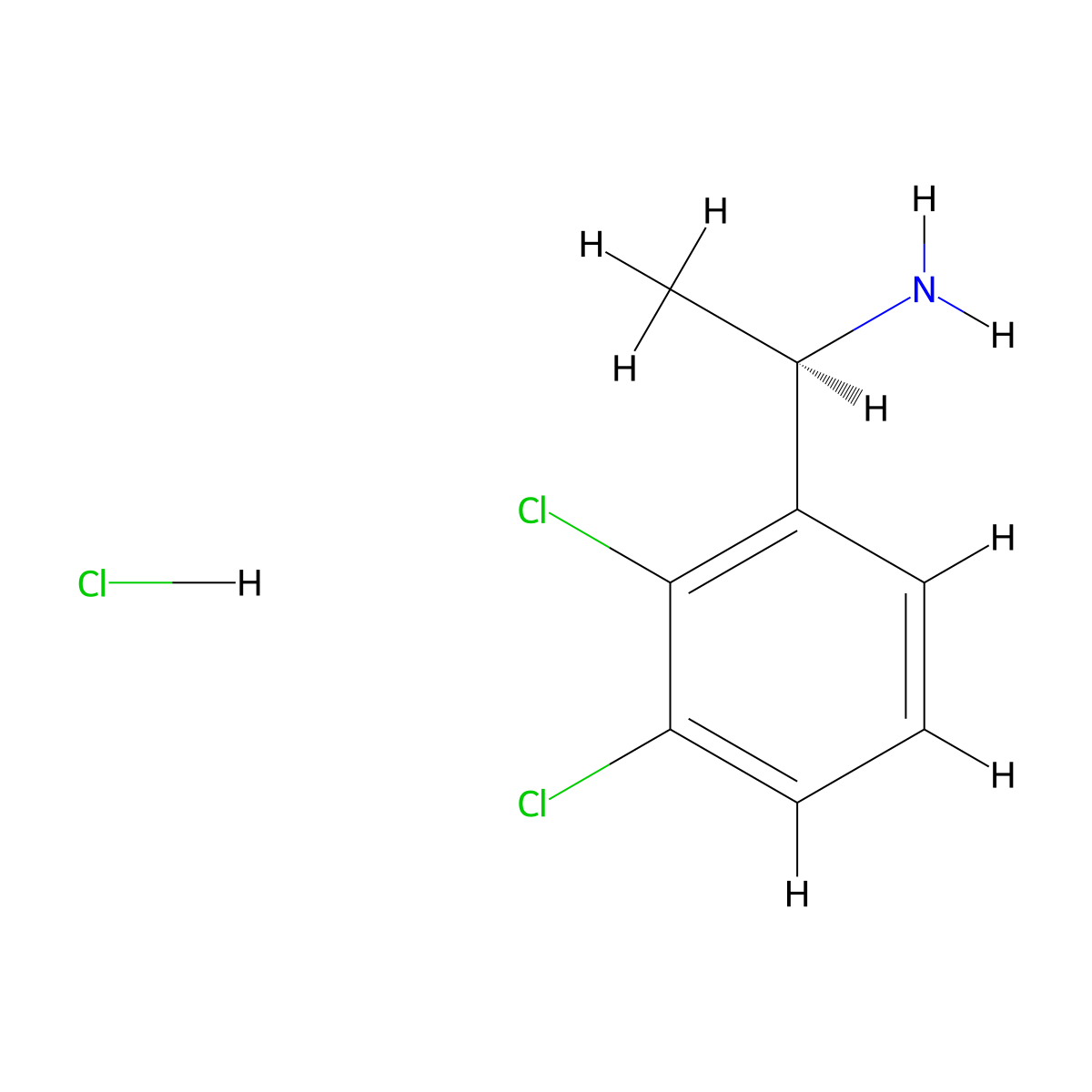 (R)-1-(2,3-dichlorophenyl)ethan-1-amine hydrochloride molecular structure, CAS 2802735-84-6
