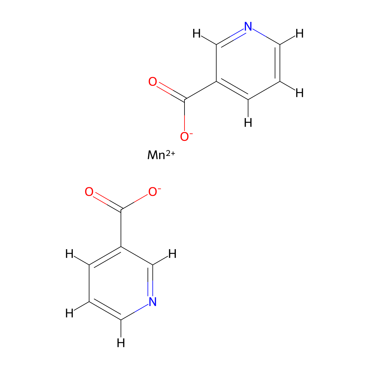 Manganese dinicotinate molecular structure, CAS 28029-54-1