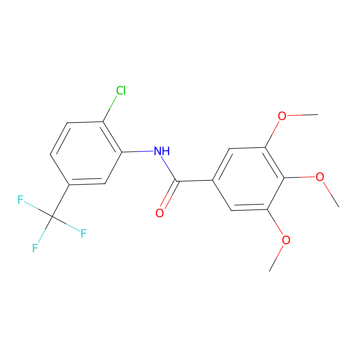 N-[2-chloro-5-(trifluoromethyl)phenyl]-3,4,5-trimethoxybenzamide molecular structure, CAS 2803-57-8
