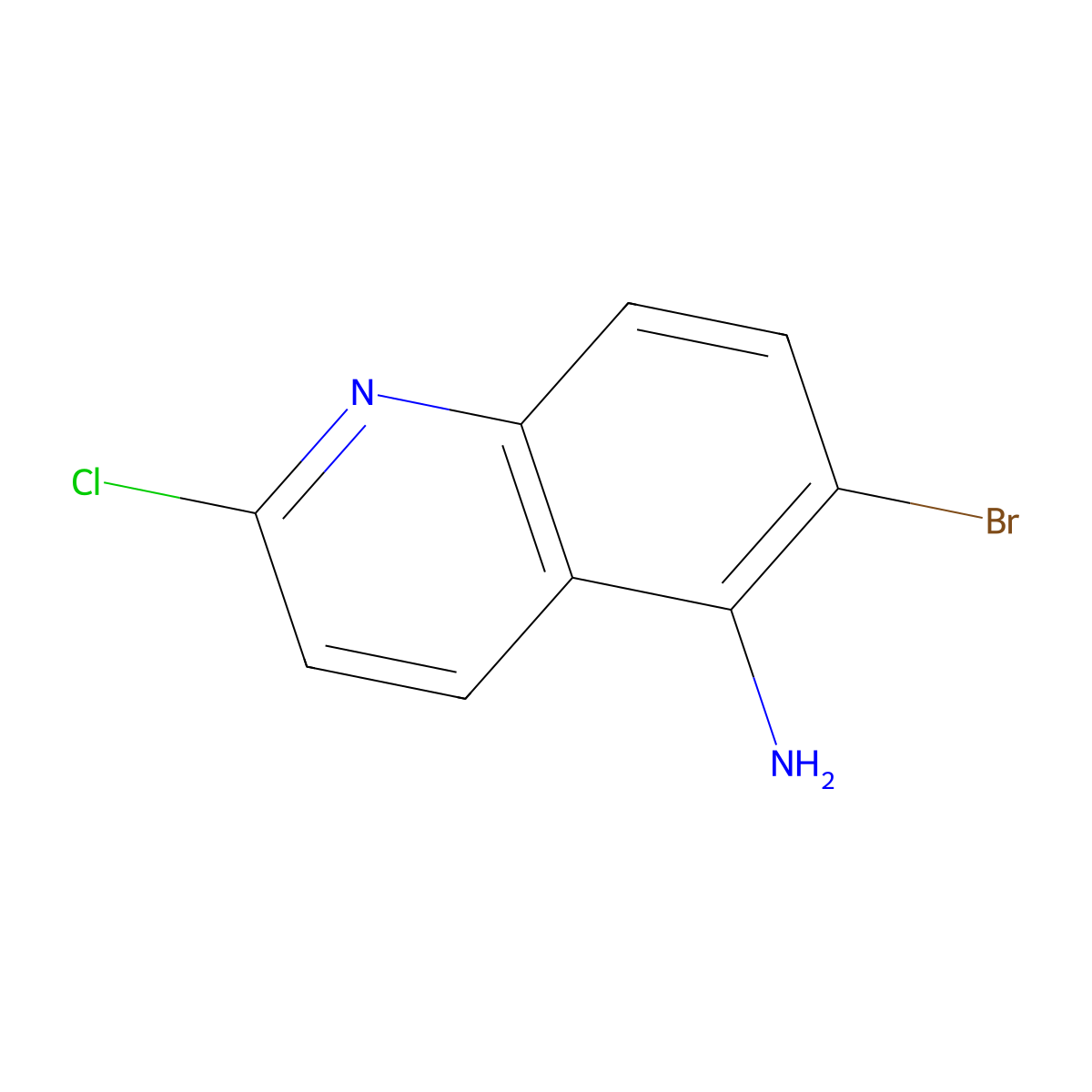 6-Bromo-2-chloroquinolin-5-amine molecular structure, CAS 2803107-31-3
