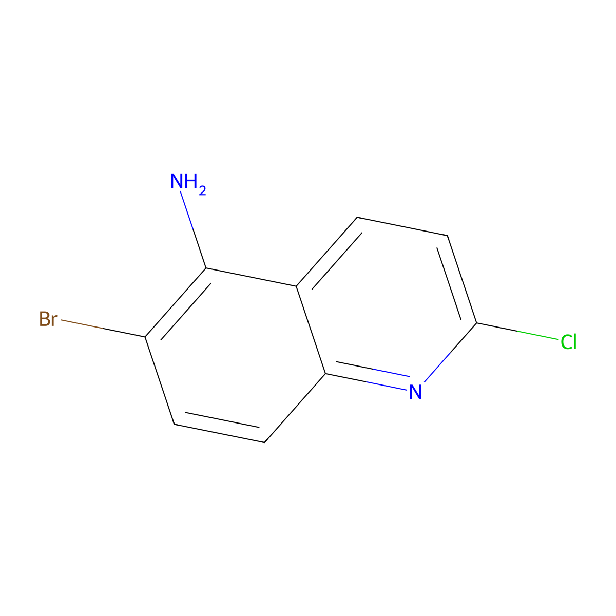 6-Bromo-2-chloroquinolin-5-amine molecular structure, CAS 2803107-31-3